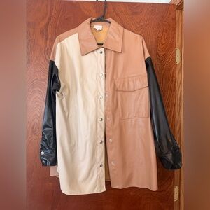 Entro Tan and Black Shirt Jacket